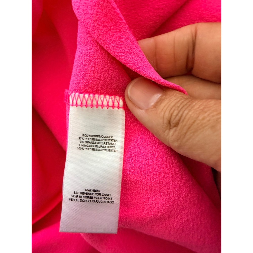 Julia Jordan Halter Midi Dress 14 Neon Pink Tulip Hem Barbiecore Wedding Guest - Picture 8 of 12